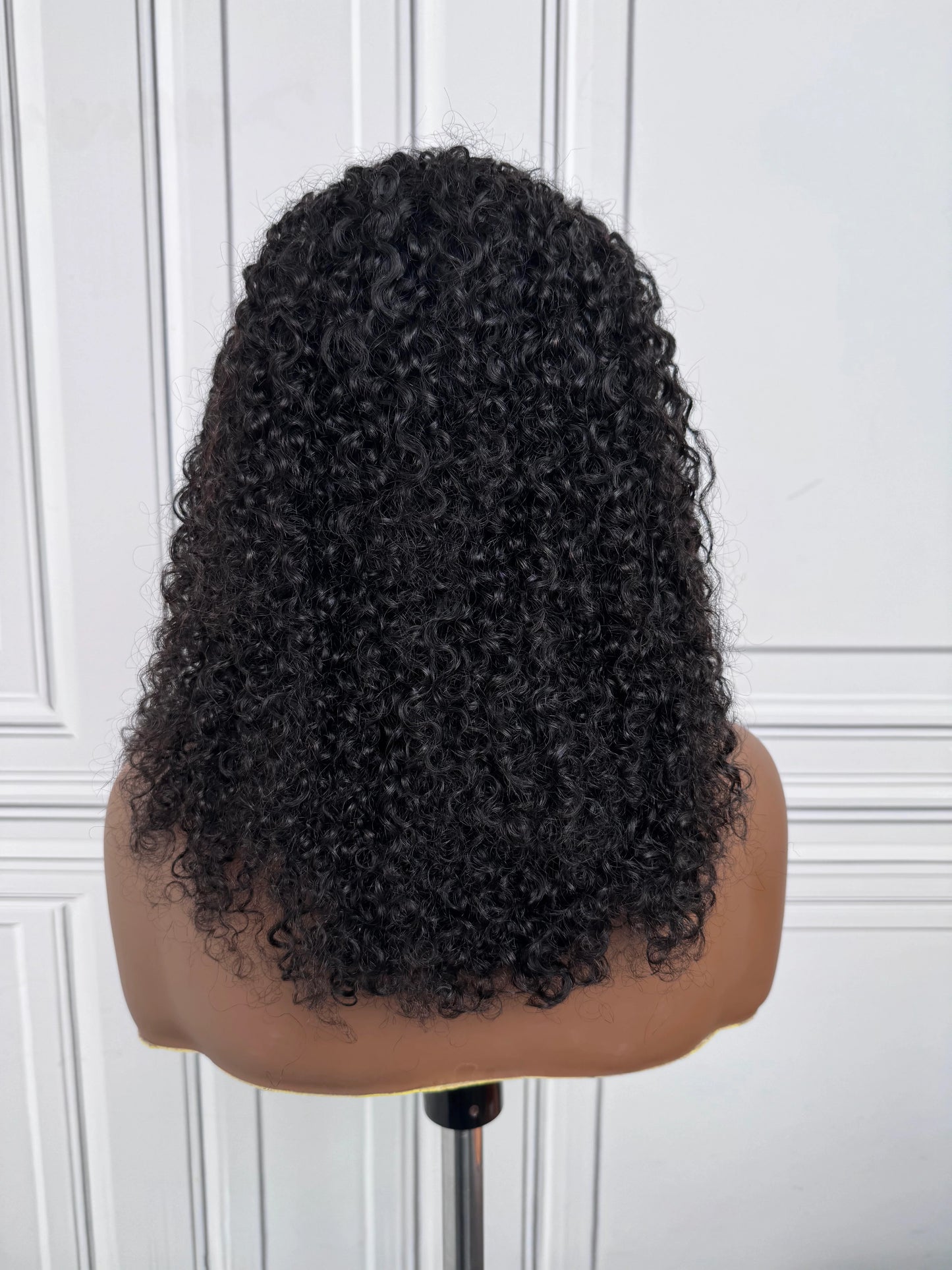 Allure Hair 16 to 22 Inch #1B Natural Black Messy Curly Half Wig – 180% Density