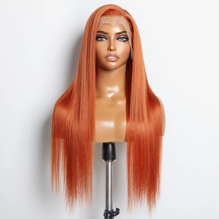 Ginger Straight Lace Front Wig 24” – 13×4, Pre-Plucked, 150% Density Human Hair