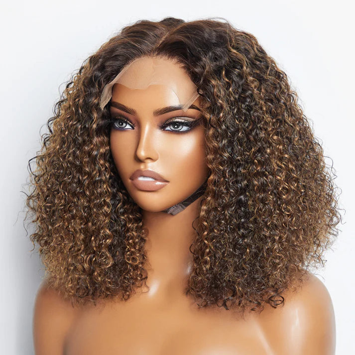 “Allure Hair Brazilian Virgin Human Hair 5x5 Closure Wig – Kinky Curly, 14”, 150% Density”