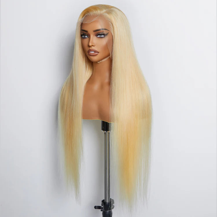 “Allure 13x4 Lace Front Wig – Blonde Straight #613, Full 200% Density, Pre-Plucked”