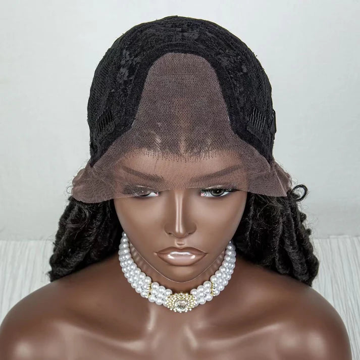 “Allure Hair 26” 4x4 Faux Goddess Locs Lace Closure Wig – Curly Braided, 200% Density, 100% Handmade”