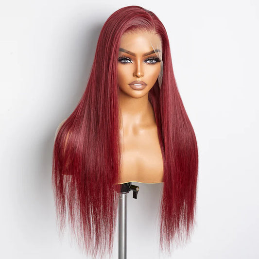 Allure Hair 24” Burgundy 13×4 Straight Lace Front Wig – 150% Density