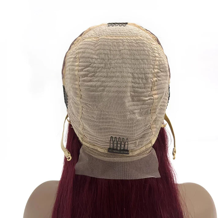 Allure Hair 24” Burgundy 13×4 Straight Lace Front Wig – 150% Density