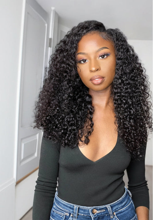 Burmese Curly Virgin Brazilian Hair Bundles – #1B Natural Black