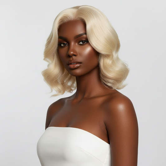 Body Wave Bob Wig 13×4 – #613 Pre-Plucked Lace Front, 150% Density