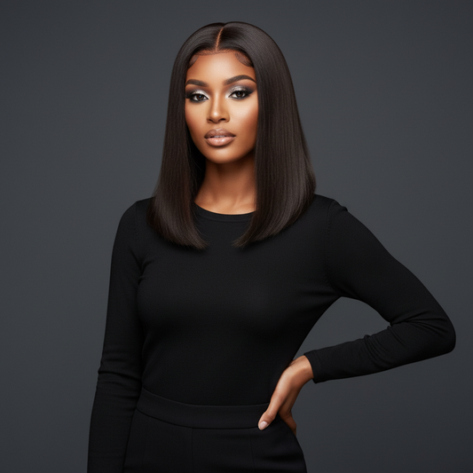 Glueless 5×5 Lace Closure Bob Wig – Straight, 150% Density