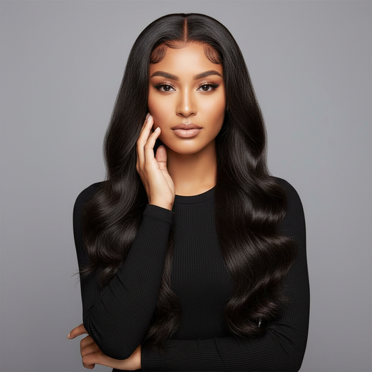 Body Wave 13×6 Glueless Lace Front Wig – Transparent Lace, Pre-Bleached, 150% Density